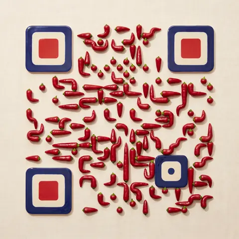 Compà code made of red chili peppers on cream